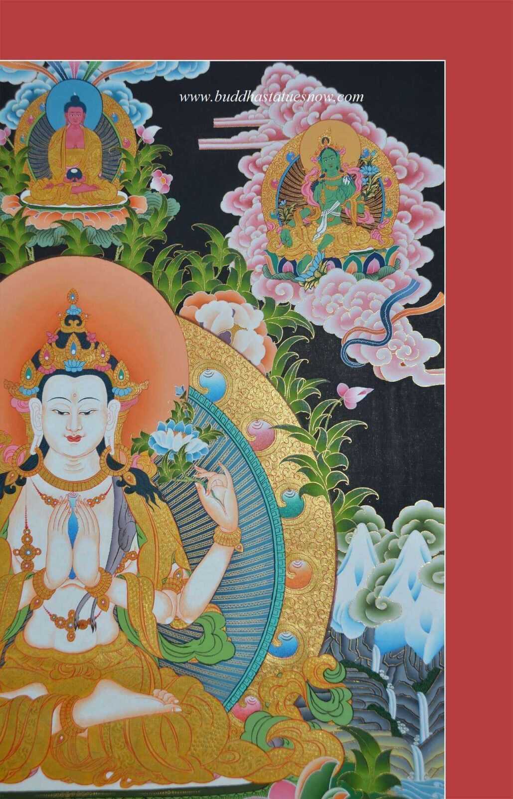 Chenresig Thangka "Klasse Drucke" Avalokiteshvara Tibet Malerei Nepalbuddha T01 