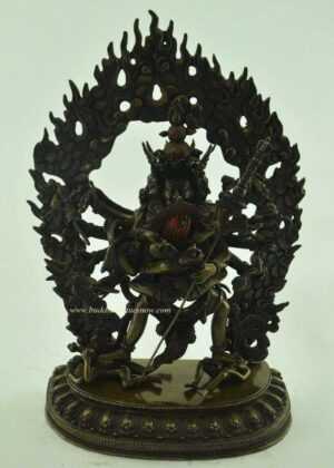Oxidized Copper 13.5" Chakrasamvara Statue w/Consort - Front