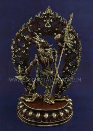Oxidized Copper 13" Vajrayogini Statue Silver Plated w/Frame - Front