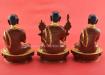 Oxidized Copper 8" Guru Tsongkhapa Statue Set (24k Gold Details) - Back