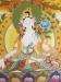 White Tara Thangka Painting, 22" x 16.5", Hand Painted with Gold Detail - Front Details