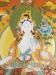 White Tara Thangka Painting, 22" x 16.5", Hand Painted with Gold Detail - Face Details