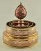 Tibetan Mandala Set 10.25" Copper, Brass Rings, Stones (w/o Base Ring Stand) - Inside Top