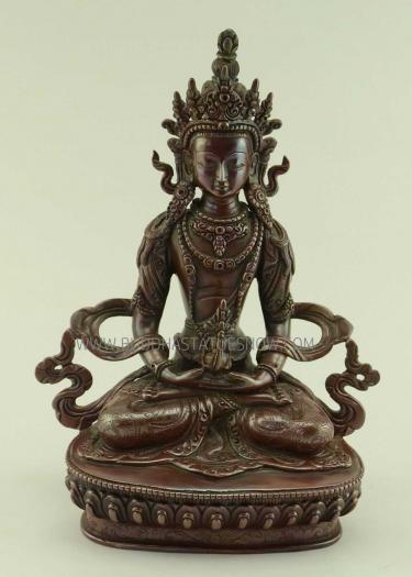 Oxidized Copper 9" Aparmita Statue, Hand Crafted in Fine Detail - Gallery