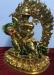 Fully Gold Gilded 10" Dorje Shugden Statue, Snow Lion Mount, Handmade - Left Side