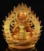 Fully Gold Plated 4" Yellow Jambhala Statue Antiquated - Back