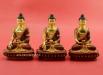 Partly Gold Gilded 6" Dhyani Buddha Statues Set (Gold Face Painted) - Akshobhya, Ratnasambhava, Amitabha