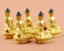 Fully Gold Gilded 3.25" Dhyani Buddha Statues Set (Gold Face Painted) - Left