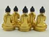 Fully Gold Gilded 8.5" Five Dhyani Buddha Statues (Handmade) - Back