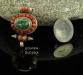 Tibetan Ghau Pendant 32mm, Handmade with Silver, Coral, Turquoise Stones - Opened