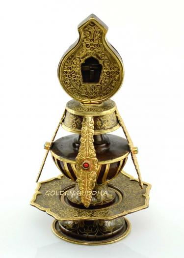 7.75" Chhegumba Set (Oxidized Copper with 24K Gold Gilding) - Gallery