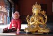 Fully Gold Gilded 76cm Masterpiece Avalokiteshvara Statue, Turquoise, Red Coral, 100% Handmade Original Statue - Nepali Child