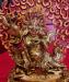 Fully Gold Gilded 10" Bernagchen Mahakala Sculpture, Handmade Fine Detail - Face Detail