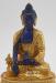 Gold Plated 6" Lapis Medicine Buddha Statue, Handmade, Lapis Paste - Front Details