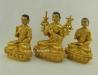 Fully Gold Gilded 8.5" Guru Tsongkhapa Statue Set, Fine Hand Carved Engravings - Left