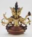 Gold Gilded 9.25" Usnisavijaya Sculpture, Gold Painted Face, Finely Hand Carved Details - Back
