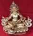 Gold Gilded 11" Lord Kubera Sculpture, Fire Gilded 24k Gold Finish, Handmade, Gold Painted Face - Front