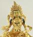 Fully Gold Gilded 9" Yellow Jambhala Statue, Beautiful Hand Carved Details - Front Detail