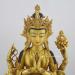 Fully Gold Gilded 13.75" Chenrezig Bodhisattva Statue, Antiquated, Fire Gilded 24k Gold Finish (Custom Order) - Face Details