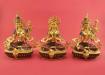 Gold Gilded 9" Complete Set of 21 Tara Statues, Fire Gilded 24k Gold Finish, Hand Painted Face - Front
