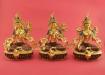 Gold Gilded 9" Complete Set of 21 Tara Statues, Fire Gilded 24k Gold Finish, Hand Painted Face - Front
