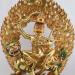 Fully Gold Gilded 22" Nepali Dorje Shugden Statue, Fire Gilded 24k Gold Finish, Handmade - Front Details