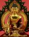 Gold Gilded 7" Framed Medicine Buddha Statue, Fire Gilded 24k Gold Finish, Hand Face Painted - Front Details