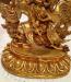 Fully Gold Gilded 10" Black Cloaked Mahakala Sculpture, Fine Detailed Engravings, Hand Face Painted - Lower Front