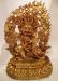 Fully Gold Gilded 10" Black Cloaked Mahakala Sculpture, Fine Detailed Engravings, Hand Face Painted - Gallery
