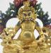 Fully Gold Gilded 7" Nepali Yellow Jambhala Sculpture , Removable Frame, Handmade - Face Details