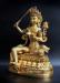 ully Gold Gilded 52cm Masterpiece Manjushri Statue, Beautiful Engravings, Embedded Stones - Left Angle
