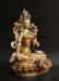 Fully Gold Gilded 45cm Masterpiece Green Tara Statue, Embedded Turquoise and Red Coral - Right