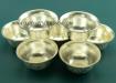 3.5" Set of Seven Offering Bowls, Fully Silver Plated, Fine Hand Carvings - Upper