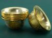 3.5" Set of Seven Offering Bowls, Fully Gold Silver Plated, Fine Hand Carvings - Inner