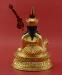 Fully Gold Gilded 9" Nepali Padmasambhava Statue, Fire Gilded 24K Gold - Back