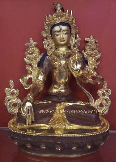Partly Gold Gilded 8" Cintachakra Sculpture, Handmade, Antiquated Finish - Gallery