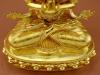 Fully Gold Gilded 14" Tibetan Avalokiteshvara Statue, Fine Hand Carved Details - Lower Pedestal