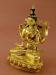 Fully Gold Gilded 14" Tibetan Avalokiteshvara Statue, Fine Hand Carved Details - Left