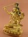 Fully Gold Gilded 14" Nepali Manjushri Sculpture, Fine Hand Carved Details - Left