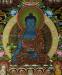 Medicine Buddha Tibetan Thangka Painting 32.5" x 23" (24k Gold Detailing) - Center Piece