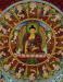 Shakyamuni Buddha Mandala Thangka Painting 32.5" x 23.5" (24k Gold Detailing) - Face Detail