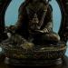 Oxidized Copper 13.5" Guru Rinpoche Statue w/Frame - Front Lower Detail