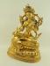 Fully Gold Gilded 15" Green Tara Statue Double Lotus Pedestal - Left