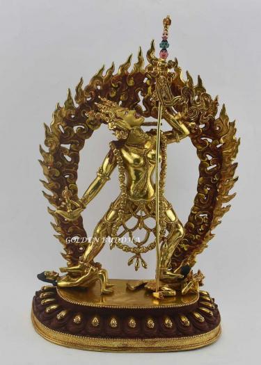24K Gold Gilded 15.5" Vajrayogini Buddha Statue, Fire Gilded, Traditional Handmade Nepali Statue - Gallery