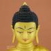 Fully 24k Gold Gilded 13.75" Shakyamuni Statue (Antiquated Finish) - Face Detail