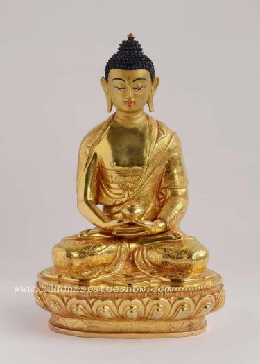 Fully Gold Gilded 8.75" Amitabha Buddha Statue - Front