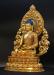 Fully Gold Gilded 42cm Masterpiece Shakyamuni Sculpture, Turquoise, Red Coral, FINE Engravings - Left Slight Angle