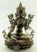Beautiful Green Tara Statue, 16" Silver Plated Highlights, Fine Hand Carved Detailing - Gallery